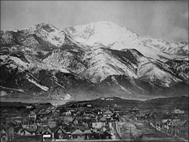 Pikes Peak rising above Colorado Springs